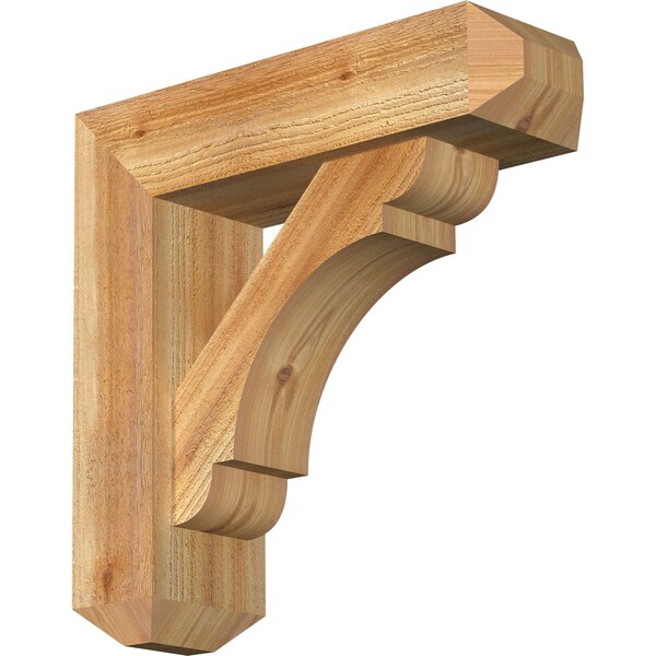 Ekena Millwork Olympic Craftsman Rough Sawn Bracket w/ Offset Brace, Western Red Cedar, 6"W x 20"D x 20"H BKT0604X20X20OLY04RWR - main